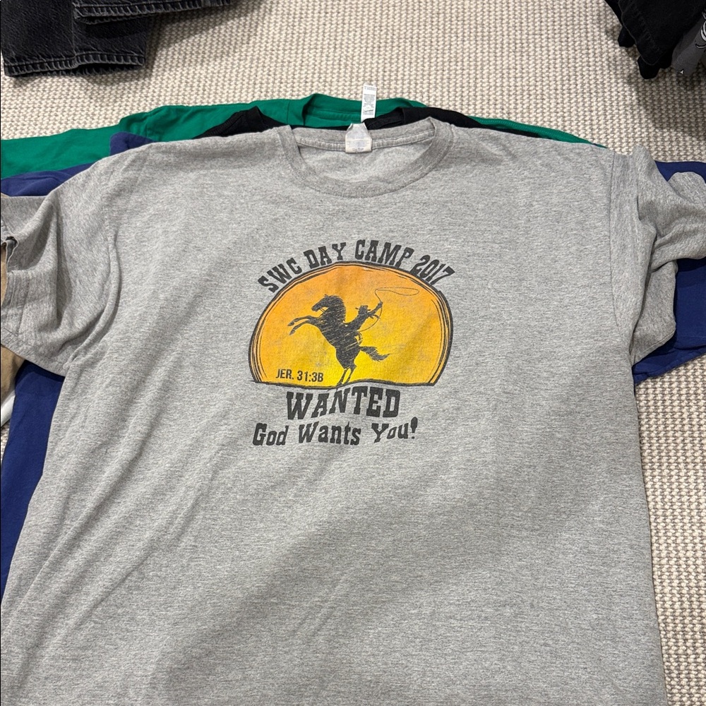 Port and Company Gray Graphic Tee